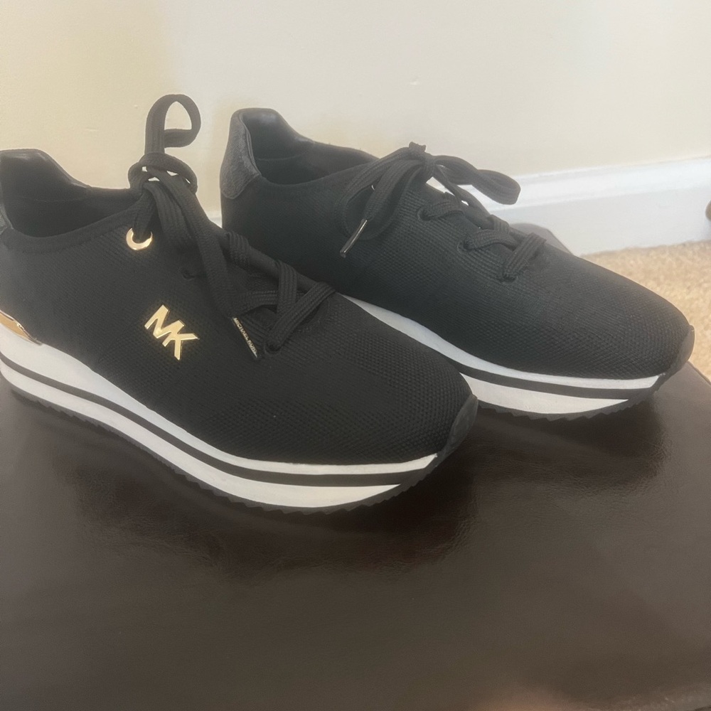 Michael Kors Black and Gold Athletic Shoes